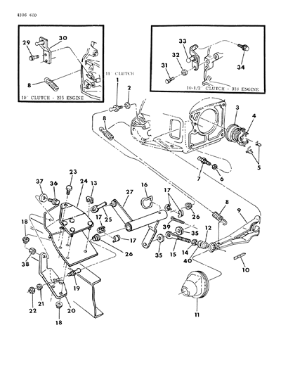 1984 Dodge D150 Controls, Clutch Diagram