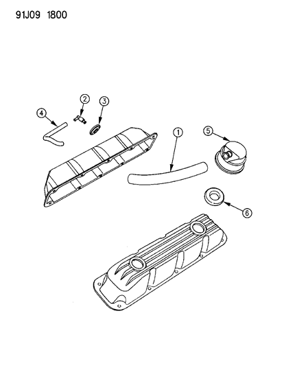 1993 Jeep Grand Wagoneer Crankcase Ventilation Diagram 2