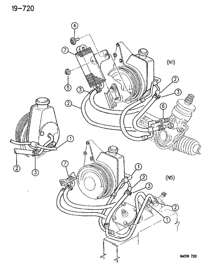 1995 Dodge Dakota Power Steering Hoses Diagram