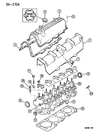1994 Dodge Dakota Cylinder Head Diagram 1