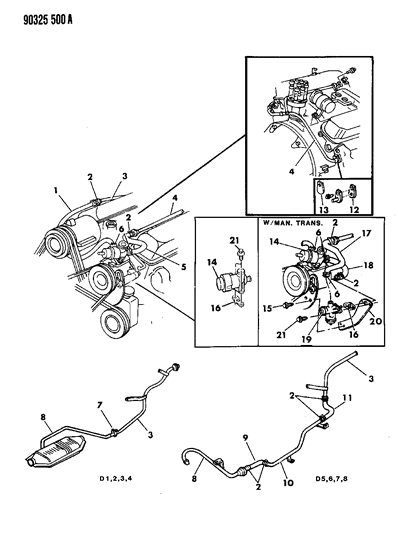 1993 Dodge D150 Air Pump Tubing Diagram 3