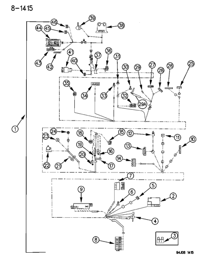 1995 Jeep Grand Cherokee Combination Lamp Diagram for 56007243