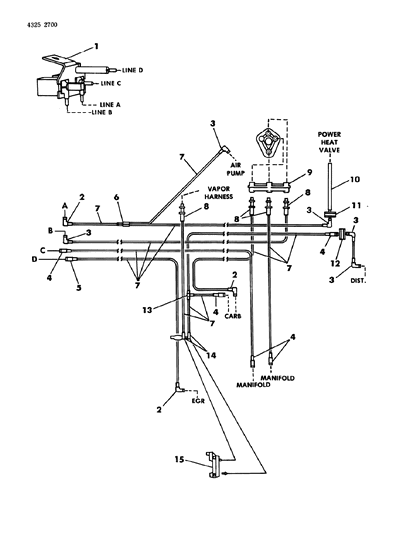 1984 Dodge Ram Van EGR Hose Harness Diagram 5