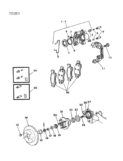 1985 Chrysler Laser Brakes Rear Disc Diagram