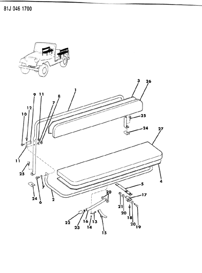 1984 Jeep Wrangler Bracket Diagram for J5758757