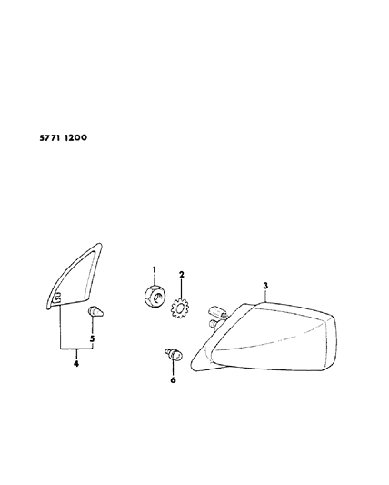 1985 Dodge Conquest Mirror - Exterior Diagram