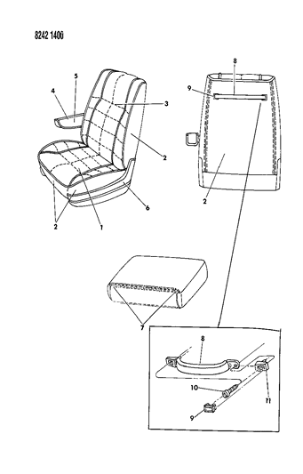 1988 Dodge Grand Caravan Front Seat Diagram 4