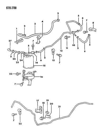 1989 Chrysler Conquest Vapor Canister Diagram