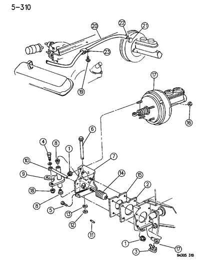 1996 Dodge Ram Wagon Booster - Power Brake Diagram