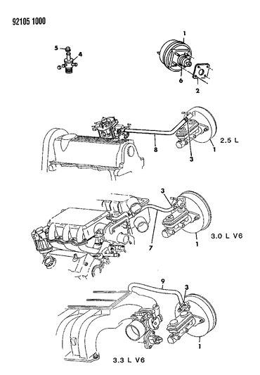 1992 Dodge Caravan Booster, Power Brake Diagram