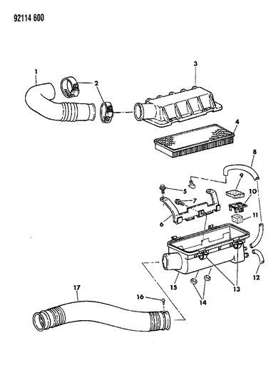 1992 Chrysler Town & Country Air Cleaner Diagram 2