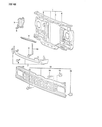 1988 Dodge Ram 50 Screw-3RD Seat Diagram for MS450179