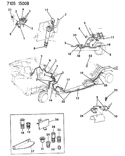 1987 Dodge Diplomat Lines & Hoses, Brake Diagram