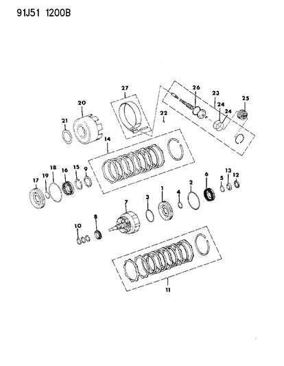 1991 Jeep Comanche Clutches Diagram