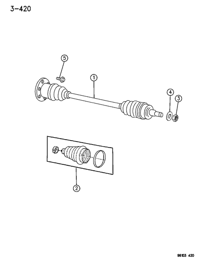 1996 Chrysler Town & Country Shaft - Rear Axle Diagram