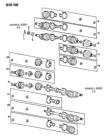 1990 Dodge Colt Axle, Front Diagram 3