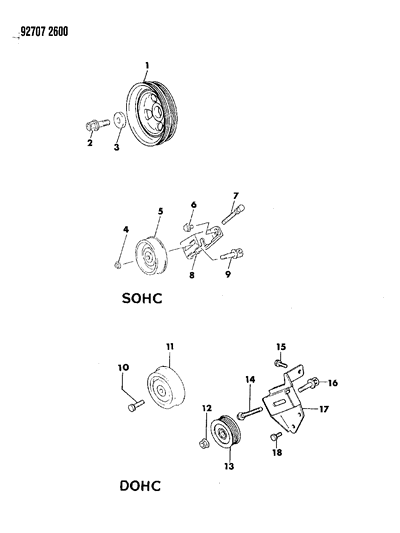 1992 Dodge Stealth Drive Pulleys Diagram