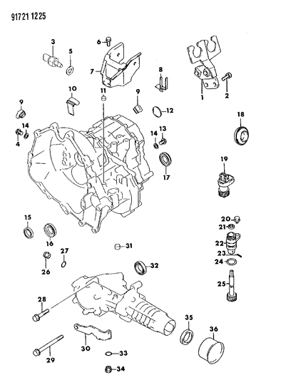 1991 Dodge Stealth Miscellaneous Parts Manual Transaxle And Transfer Case Diagram