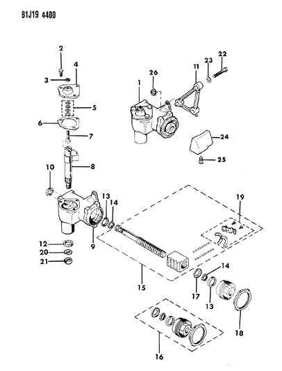 1985 Jeep Cherokee Gear - Steering Diagram 2