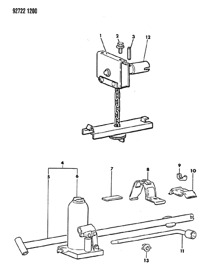 1993 Dodge Ram 50 Spare Tire Carrier Diagram