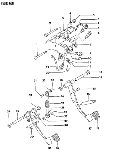 1991 Dodge Stealth Brake Pedal Diagram 1