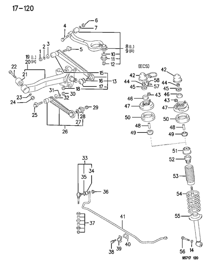 1995 Dodge Stealth Suspension - Rear Diagram 2