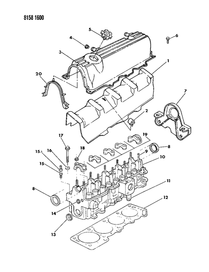 1988 Chrysler Town & Country Cylinder Head Diagram 2