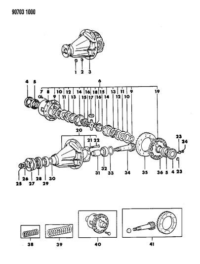 1990 Dodge Ram 50 Differential - With Limited Slip Diagram