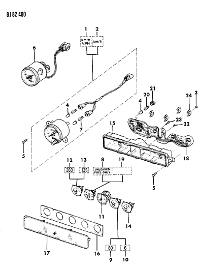 1988 Jeep Wrangler Bulb Diagram for 9421330