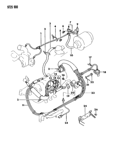 1989 Dodge Colt EGR System Diagram 1