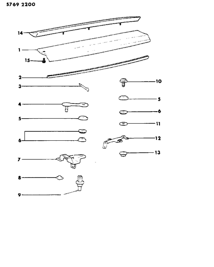 1985 Dodge Conquest Spoiler, Liftgate Diagram