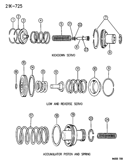 1996 Dodge Ram 1500 Servos - Accumulator Piston & Spring Diagram 3