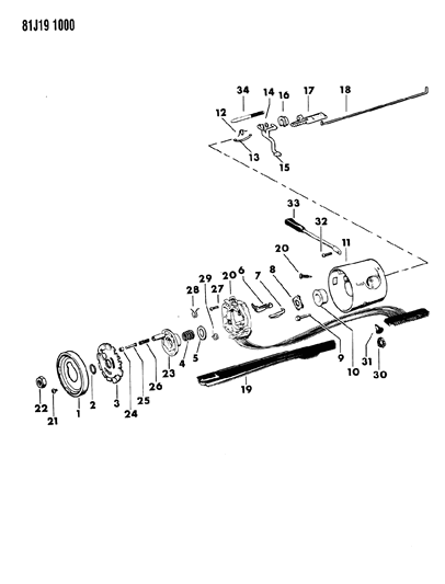 1984 Jeep Wrangler Housing - Steering Column Upper Diagram 3