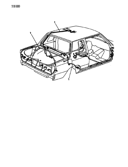 1985 Dodge 600 Sedan Wiring - Body & Accessories Diagram