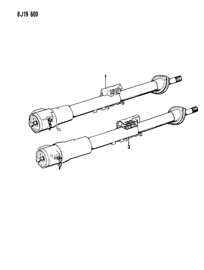 1989 Jeep Comanche Column Assembly, Steering With Column Gear Shift Diagram