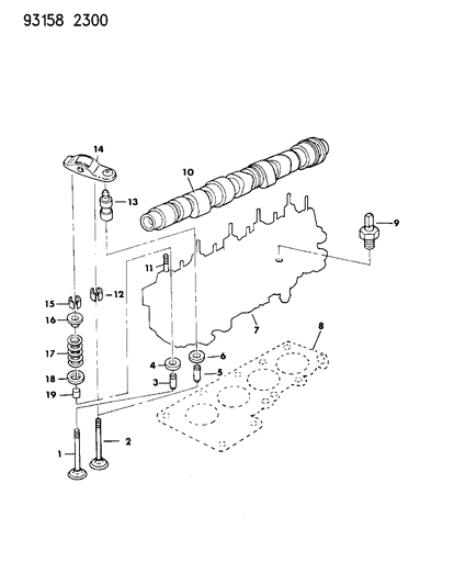 1993 Chrysler New Yorker Salon Camshaft & Valves Diagram 1