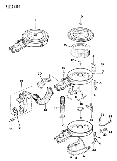 1984 Jeep Cherokee Air Cleaner Diagram 1