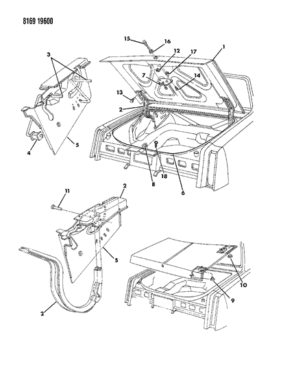 1988 Chrysler Fifth Avenue Deck Lid Diagram