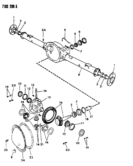 1987 Dodge Diplomat Axle, Rear, With Differential And Carrier Diagram 2