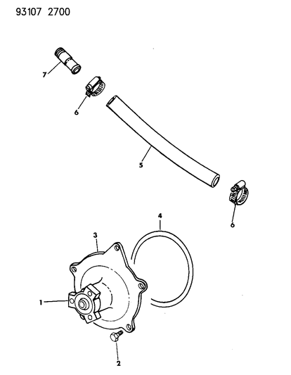 1993 Chrysler New Yorker Salon Water Pump & Related Parts Diagram 3