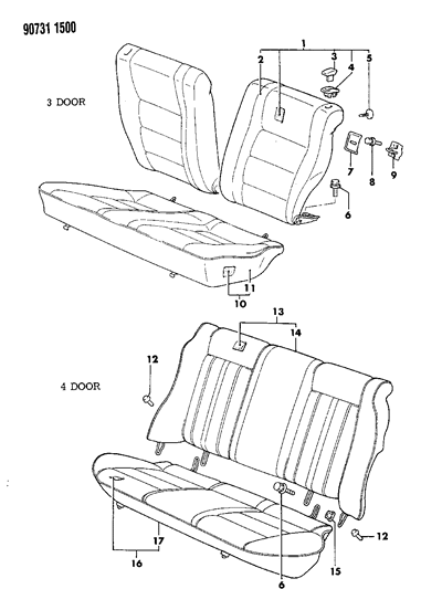 1990 Dodge Colt Rear Seat Diagram 1