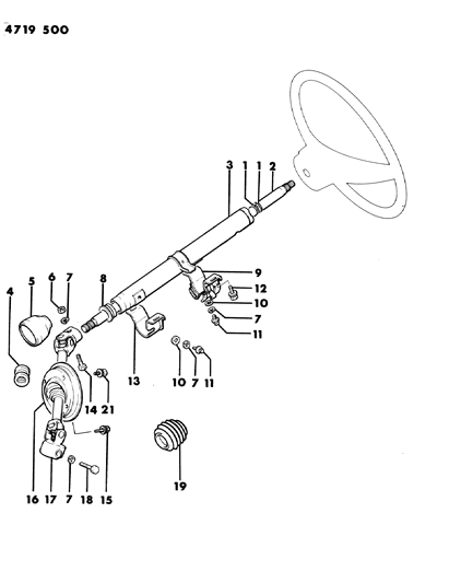 1984 Dodge Colt Column, Steering Diagram