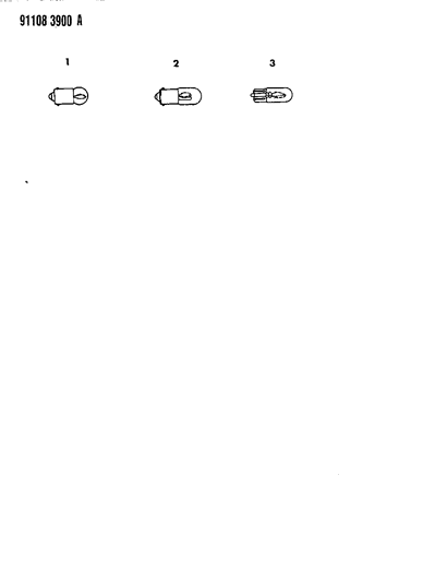 1991 Chrysler New Yorker Bulb Cross Reference--Interior Lamps Diagram