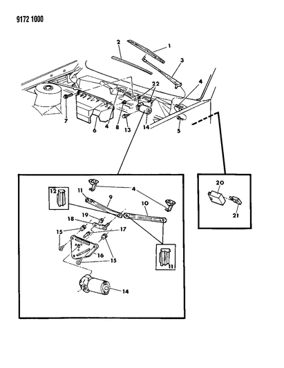 1989 Dodge Daytona Windshield Wiper System Diagram