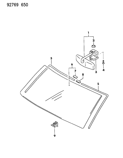 1994 Dodge Colt SHIM-Windshield Diagram for MR109930