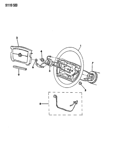 1991 Dodge Daytona Steering Wheel Diagram