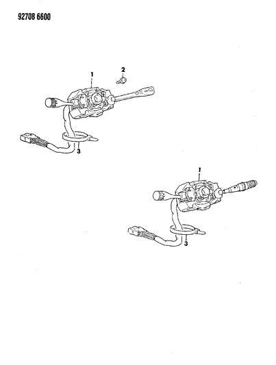 1993 Dodge Colt Switches - Turn Signal & Hazard Warning Diagram