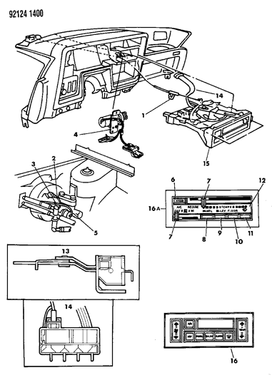 1992 Chrysler New Yorker Control, Air Conditioner Diagram