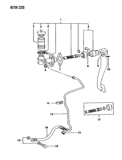 1990 Dodge Ram 50 Clutch Master Cylinder Diagram