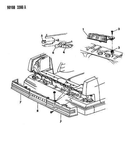 1990 Chrysler New Yorker Fifth Avenue Lamps & Wiring - Rear Diagram 1